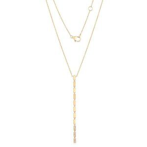 Pure Shine 14K (or 18k upon request) Yellow Gold Diamond Lariat Necklace